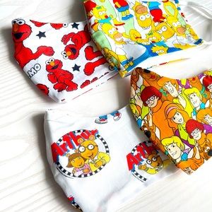 4-Pack Novelty Character Mask Set, Elmo, Arthur, Scooby Doo, The Simpsons, Masks